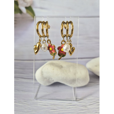Earrings Hoops Flower