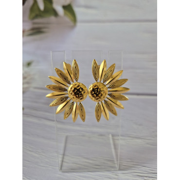 Earrings Half Leaf Gold