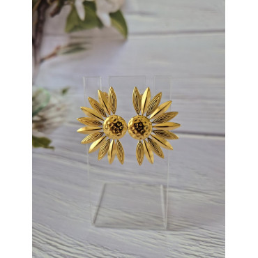 Earrings Half Leaf Gold