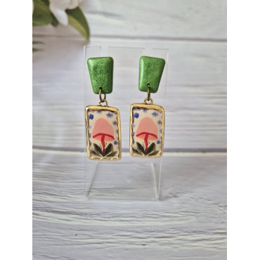 Earrings Forest Mushroom