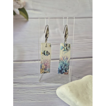 Earrings Blue Fish Sea