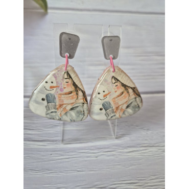 Earrings Snow Woman