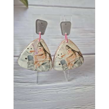 Earrings Snow Woman