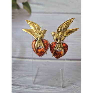 Earrings Birds Love Life