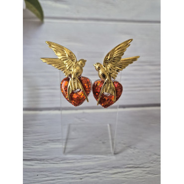 Earrings Birds Love Life