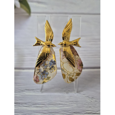 Earrings Birds and Gold