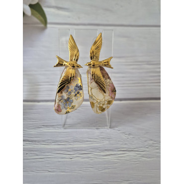 Earrings Birds and Gold