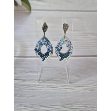 Earrings Blue Wale