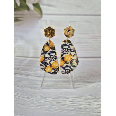 Earrings Lemon Porcelain Two