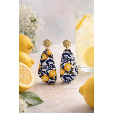 Earrings Lemon Porcelain Two