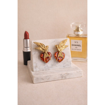 Earrings Birds Love Life