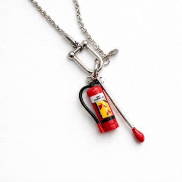 Necklace Silver Girl on Fire