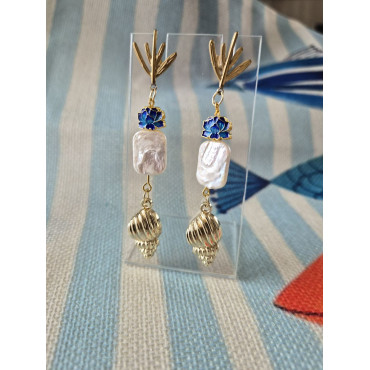 Earrings Lotus Pearl