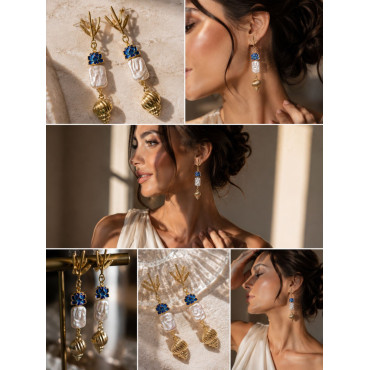 Earrings Lotus Pearl