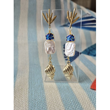 Earrings Lotus Pearl