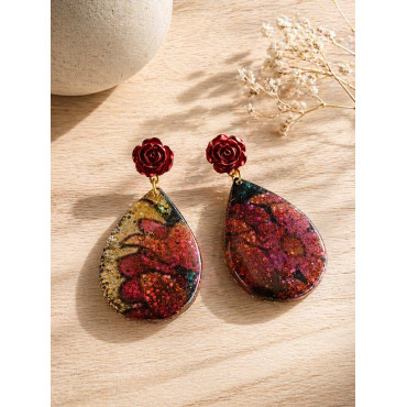 Earrings Golden Rose