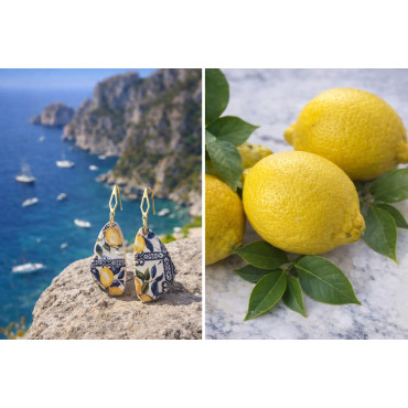 Earrings Lemon Porcelain