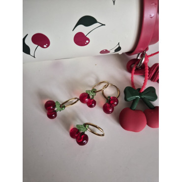 Earrings Cherry Hoops