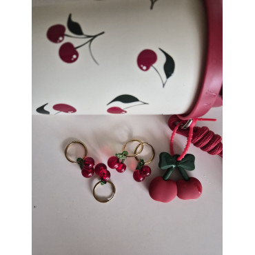 Earrings Cherry Hoops