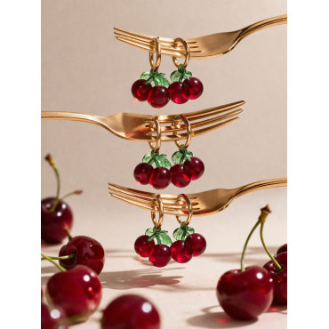 Earrings Cherry Hoops