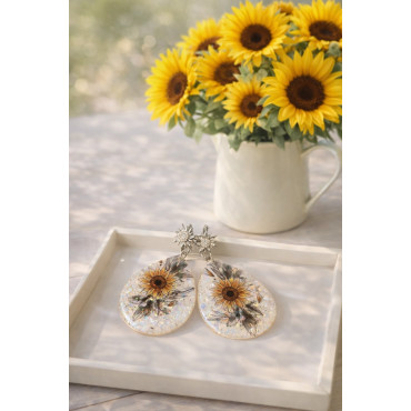 Earrings Sunflowers