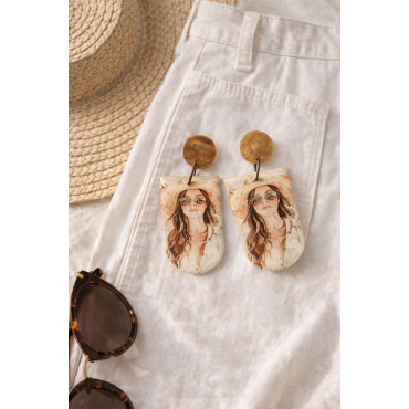 Earrings Girl in Brown