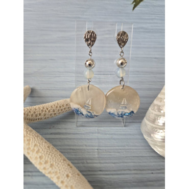 Earrings Quartz Sea