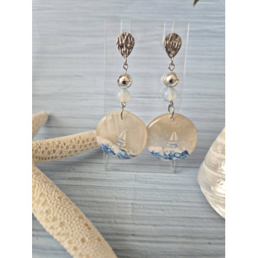 Earrings Quartz Sea