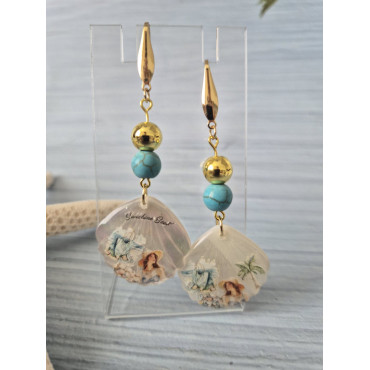 Earrings Turquoise Beach Day