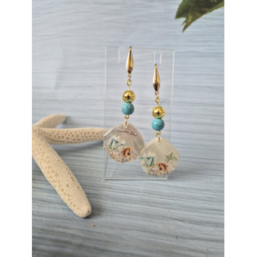 Earrings Turquoise Beach Day