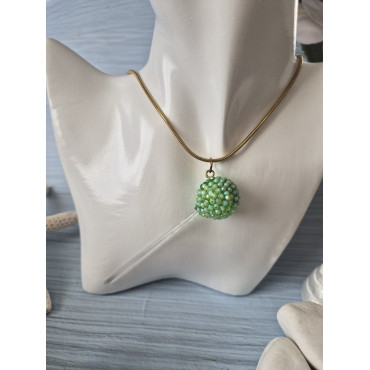 Necklace Green Lollipop 