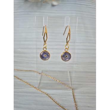 Necklace Set Earrings Forget me Not