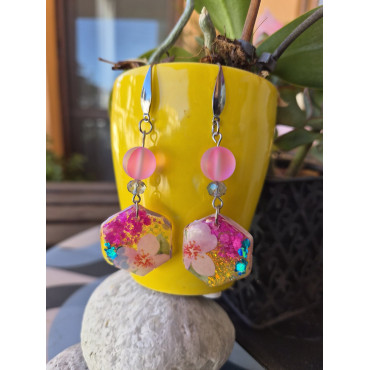 Earrings Aqua Pink