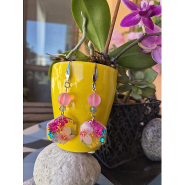 Earrings Aqua Pink
